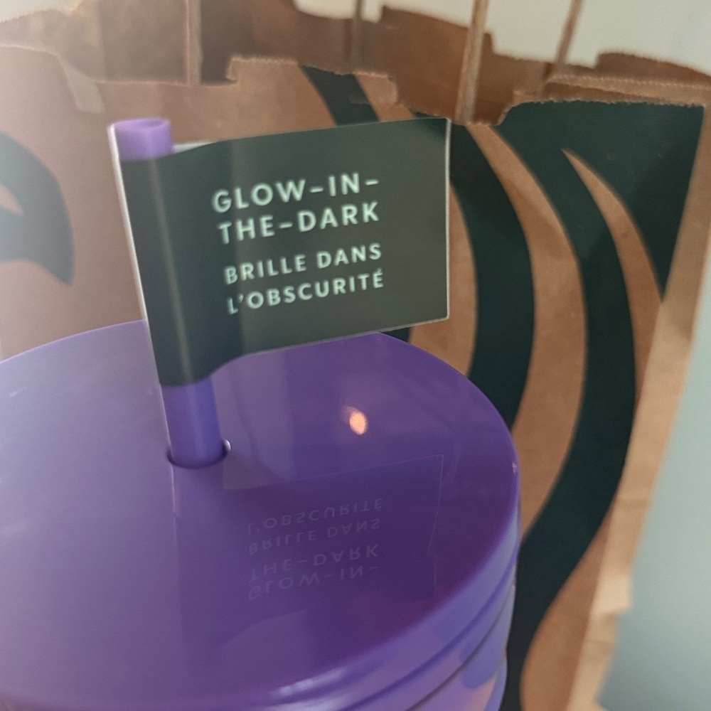 Starbucks 2025 Halloween Purple Glow in the Dark Slime Drip Cup - Picture 3 of 5